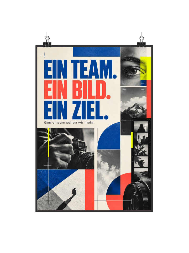 Wandbild Team inspirierend Design mit Spruch in Weiß