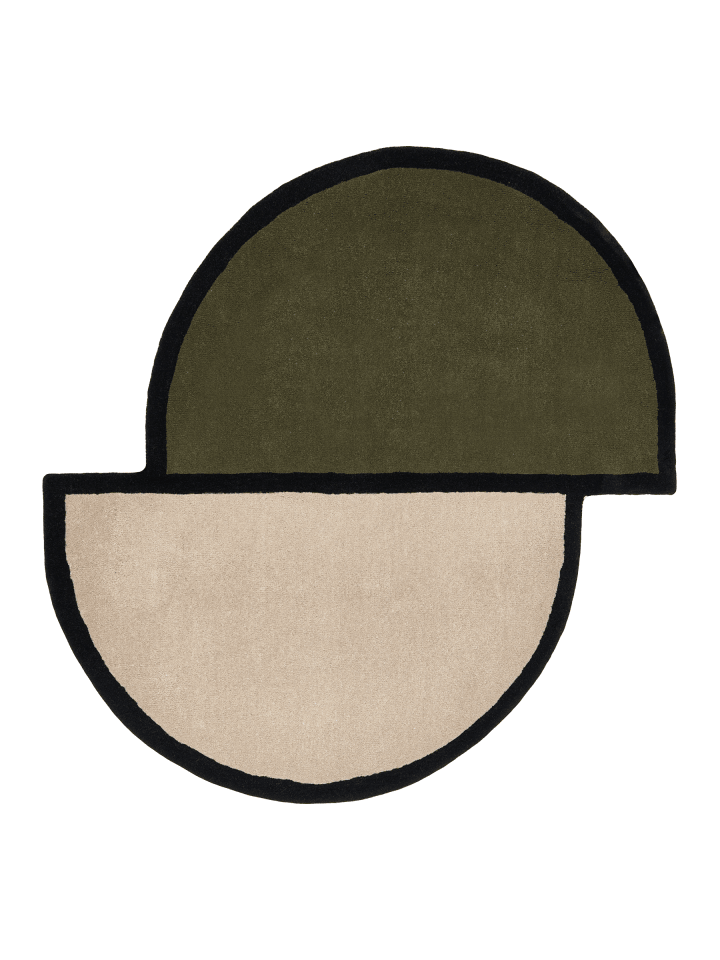 Kurzflor SAKARO in Grün/Beige - (W) 160 x (L) 160 cm