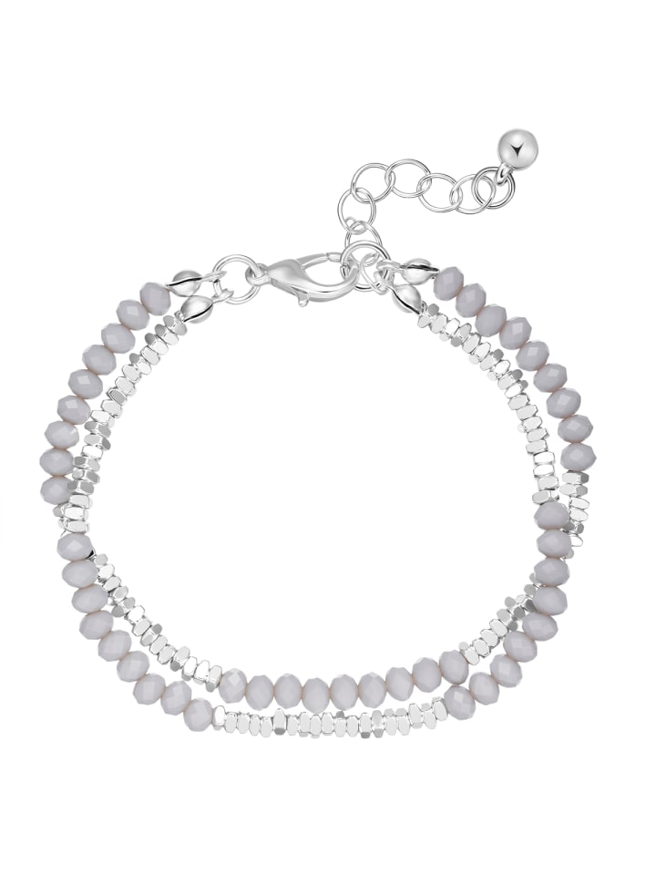 Armband aus Metall-Legierung mit Glas in silber