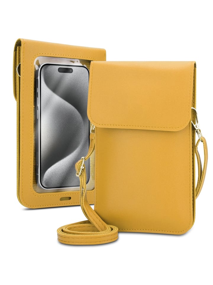 Handytasche für Samsung Galaxy A8 PLUS 2018 Hülle Umhängetasche in Gelb