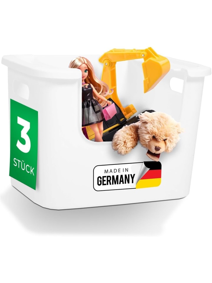 Novaliv 3x Aufbewahrungsbox Bad Organizer Kleiderschrank Schubladen Or in Weiß