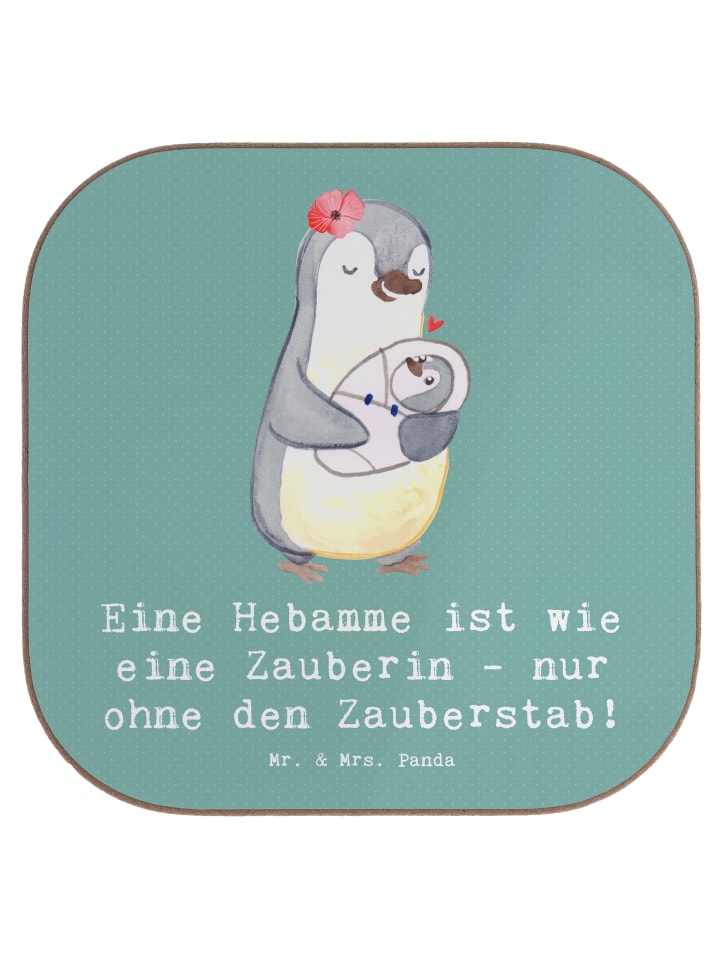 gläseruntersetzer Hebamme Magie mit Spruch in Meeresbrise