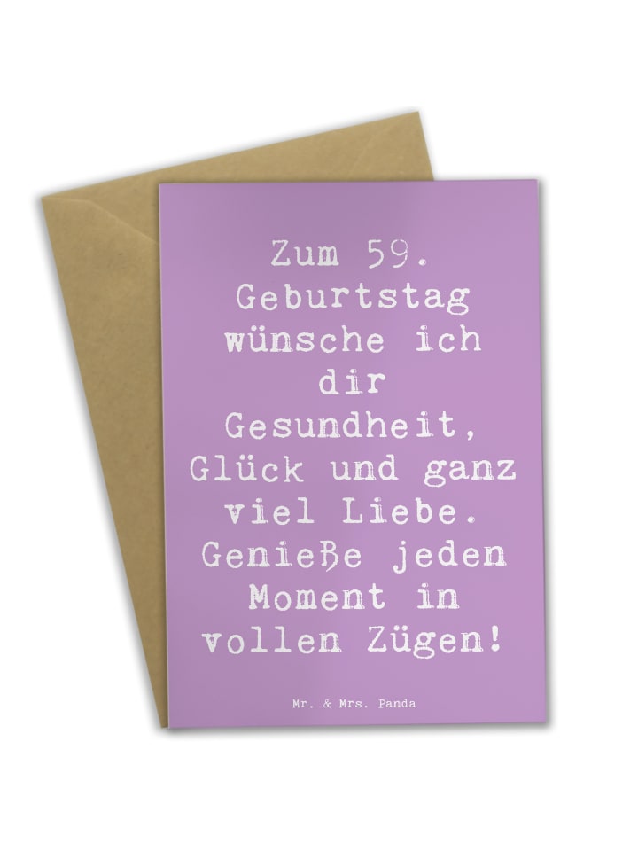 Grußkarte Spruch 59. Geburtstag mit Spruch in Lavendeltraum
