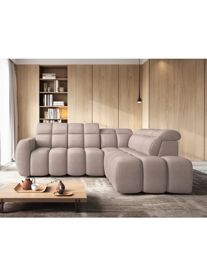 Eagle Recamiere Rechts in Hellbraun -  (L) 208 x (B) 258 x (H) 107 cm