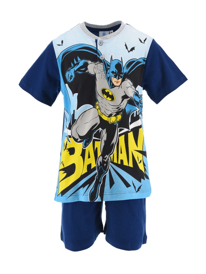 2tlg. Outfit: Schlafanzug Kurzarm Pyjama in Blau