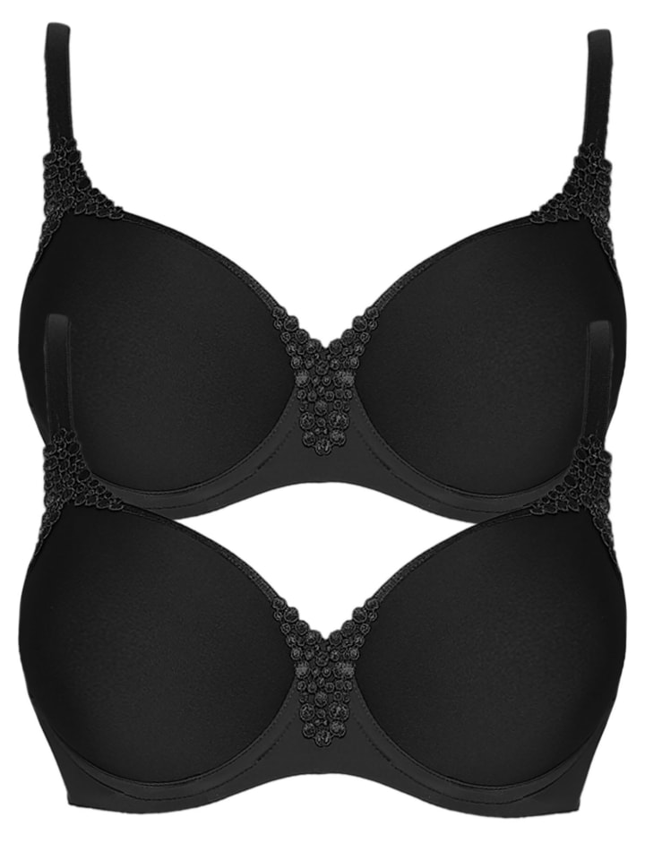 2er Pack Spacer Bügel BH Carola in schwarz schwarz