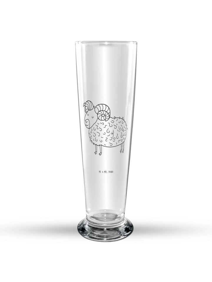 Bierglas Sternzeichen Widder ohne Spruch in Transparent