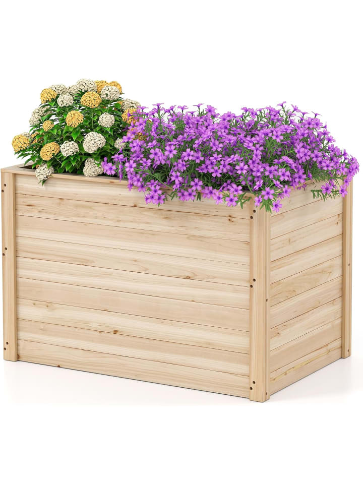 Erhöhtes Hochbeet Holz 100x64x65,5cm in Beige