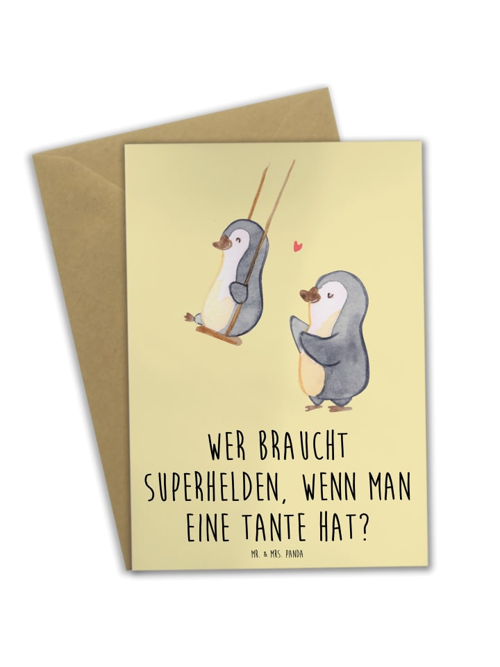 Grußkarte Lieblings-Tante mit Spruch in Gelb Pastell