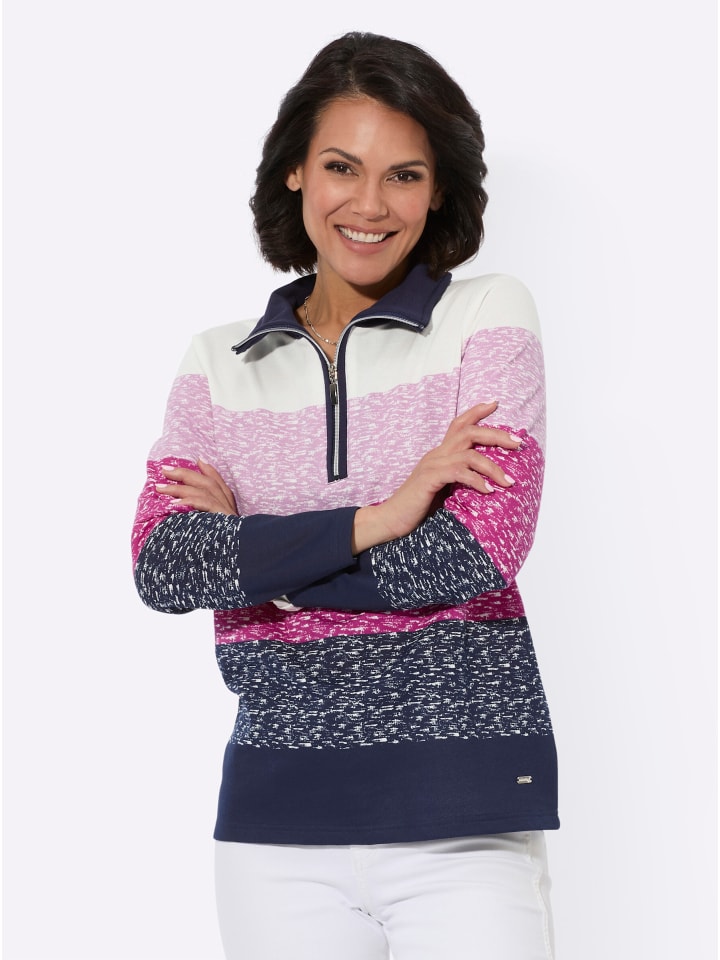 Sweatshirt in magenta-marine