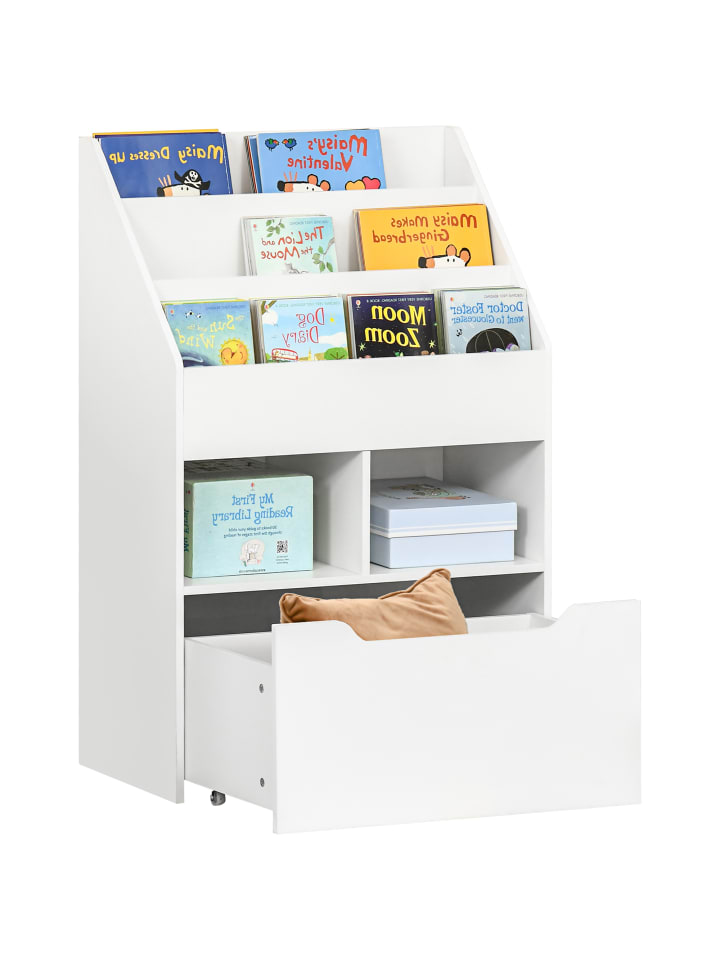 Kinderbücherregal in Weiß 60L x 29,9B x 90H cm