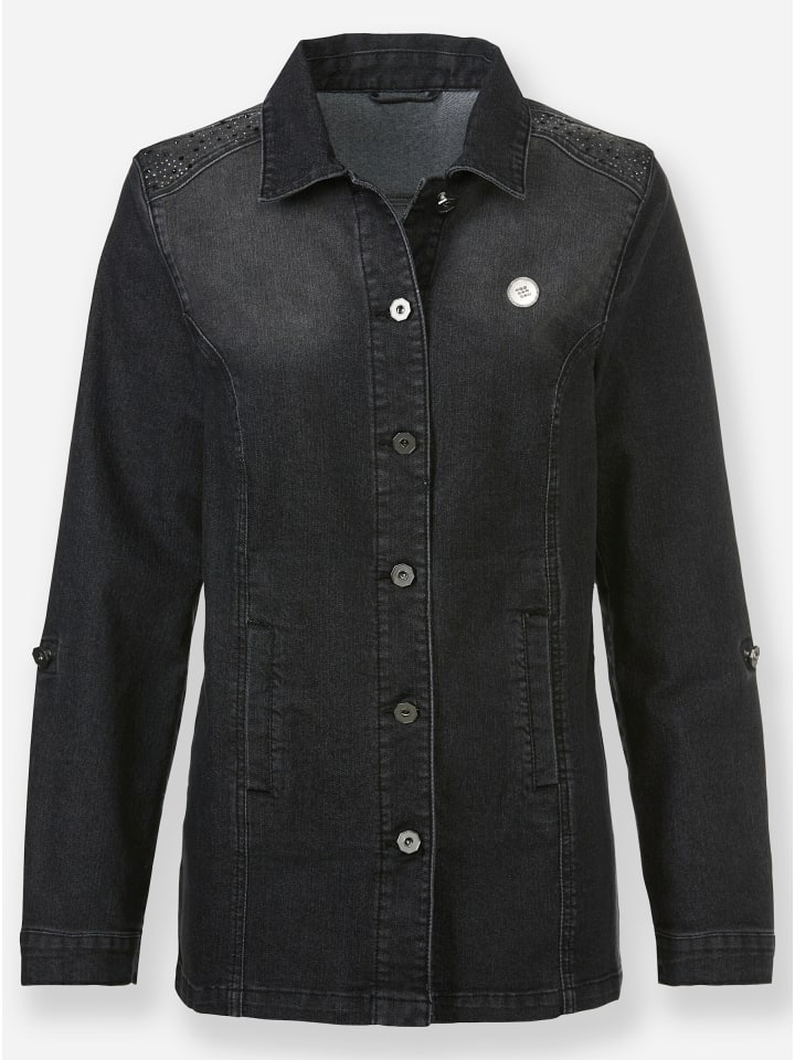 Jeansbluse in graphit denim