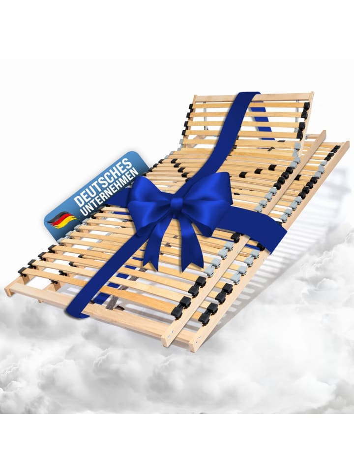 2 x Lattenrost Kopfteil verstellbar 80x200 cm in Natur
