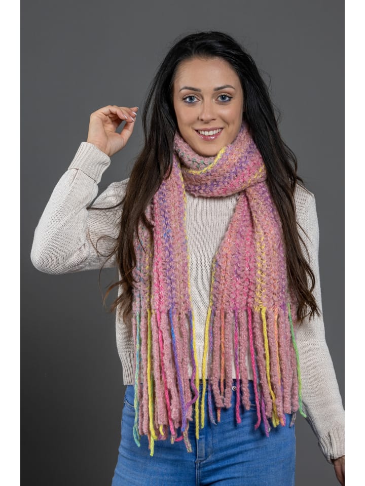 Italienischer Schal " Chadia " in rose