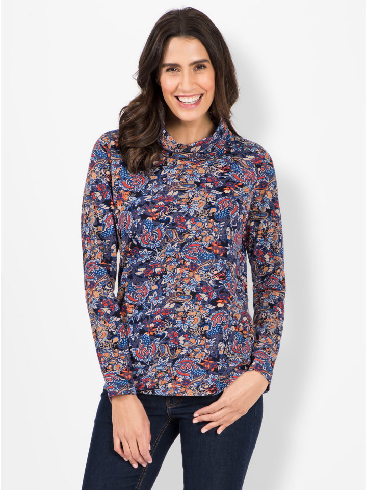 Shirt in marine-terra-bedruckt