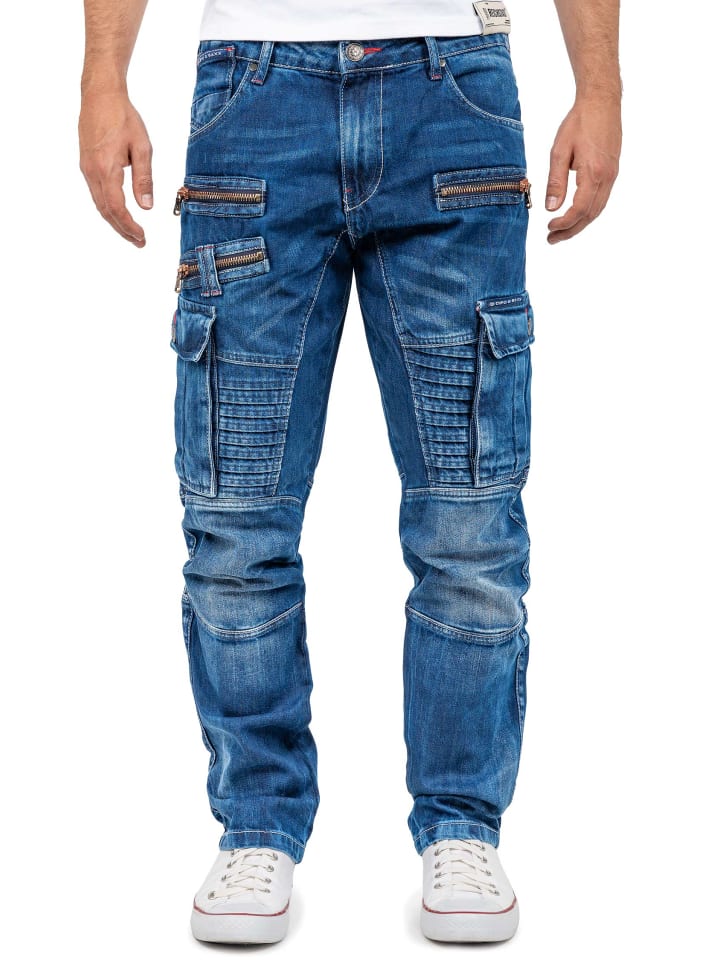Herren Regular Fit Jeans Stonewashed in Blue