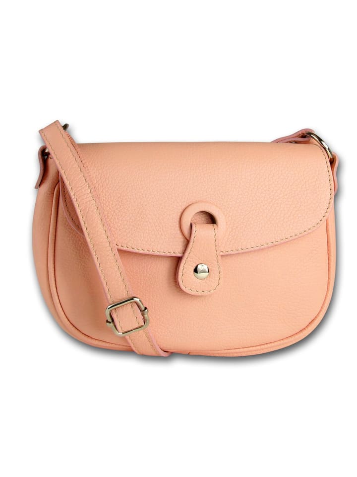 Leder Schultertasche, Umhängetasche Toscanto Tasche rosa ca. 21cm