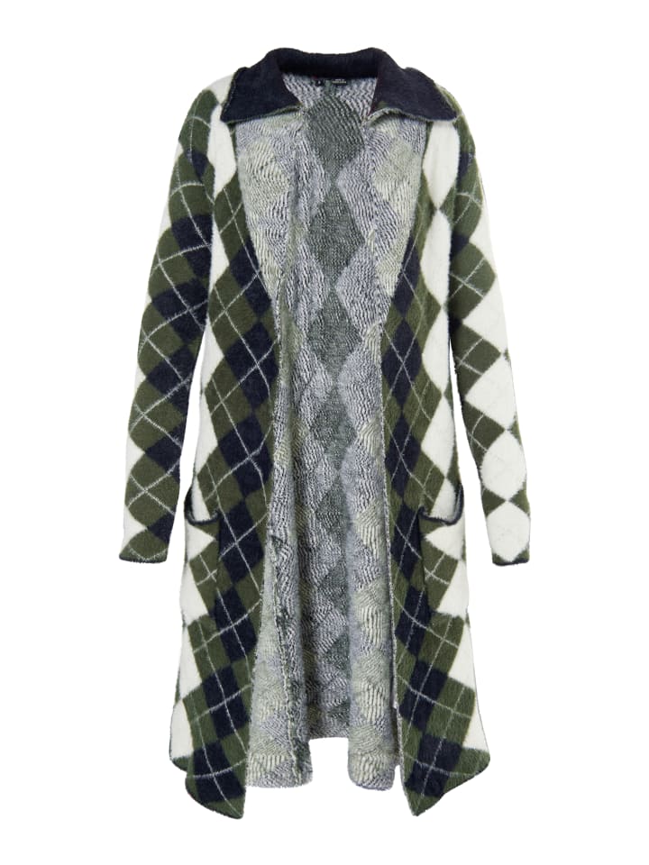 Damen Cardigan in Schwarz Grün Mehrfarbig