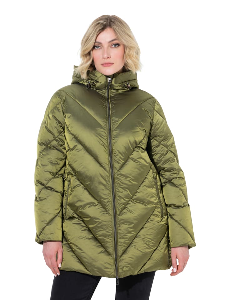 Steppjacke in dunkles oliv