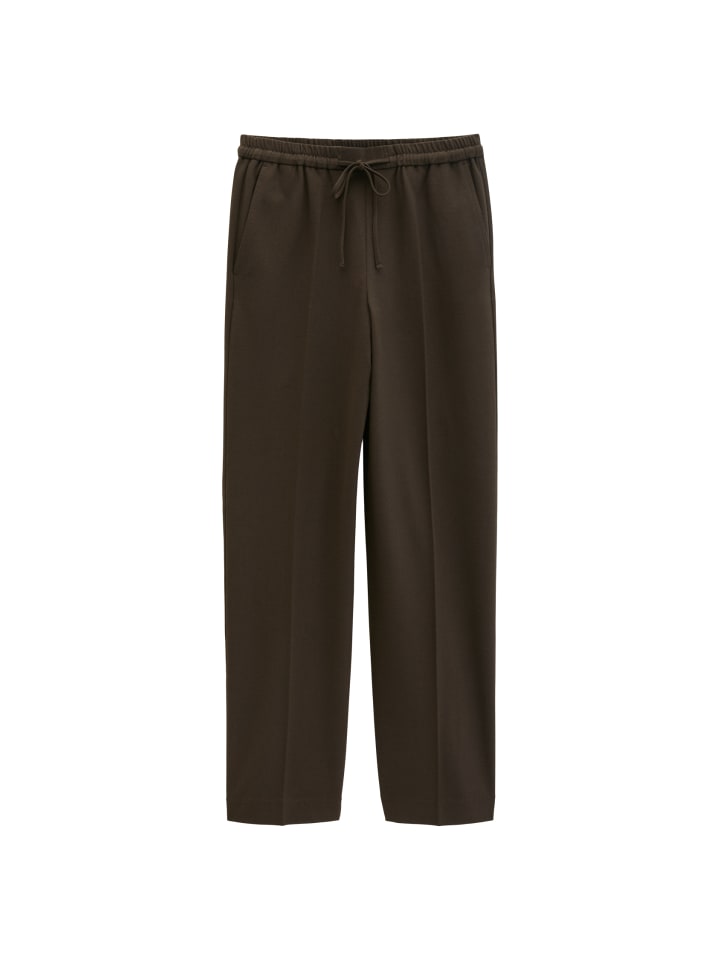 Pull-on-Flanellhose relaxed in Burnt Coffee