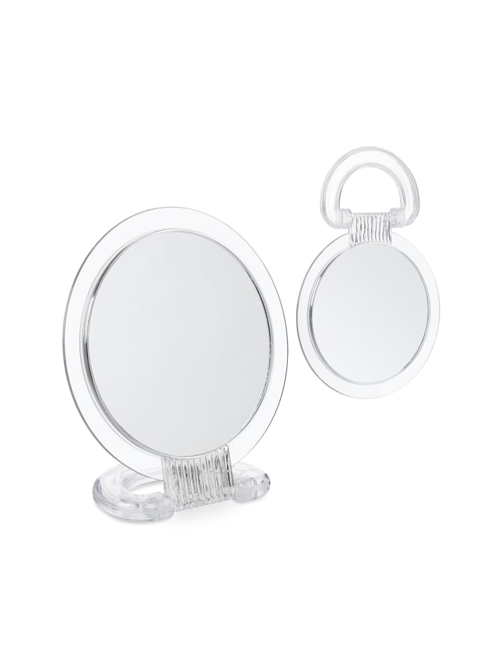 2-tlg. Spiegel Set "Klappgriff" in Transparent