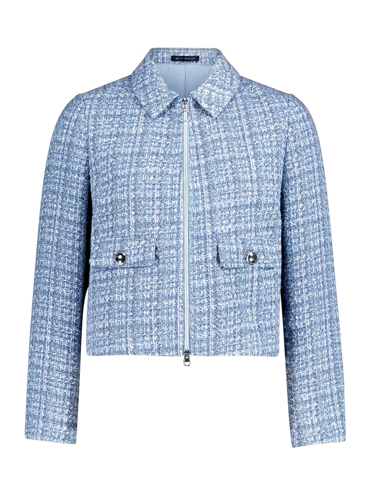 Blazer-Jacke langarm in Blau/Weiß