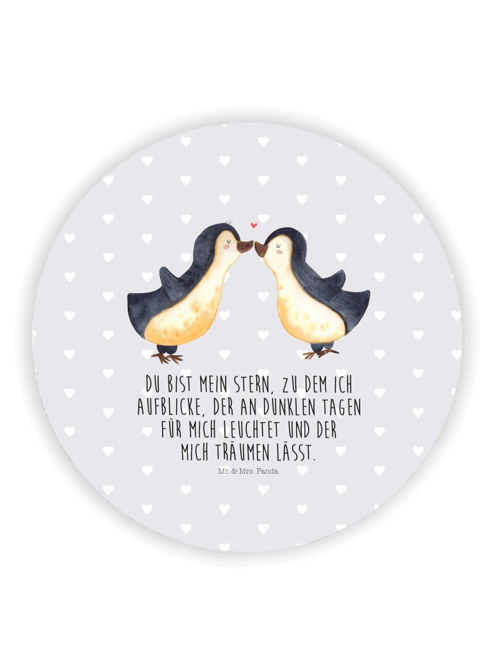 Magnet Pinguin Liebe mit Spruch in Grau Pastell