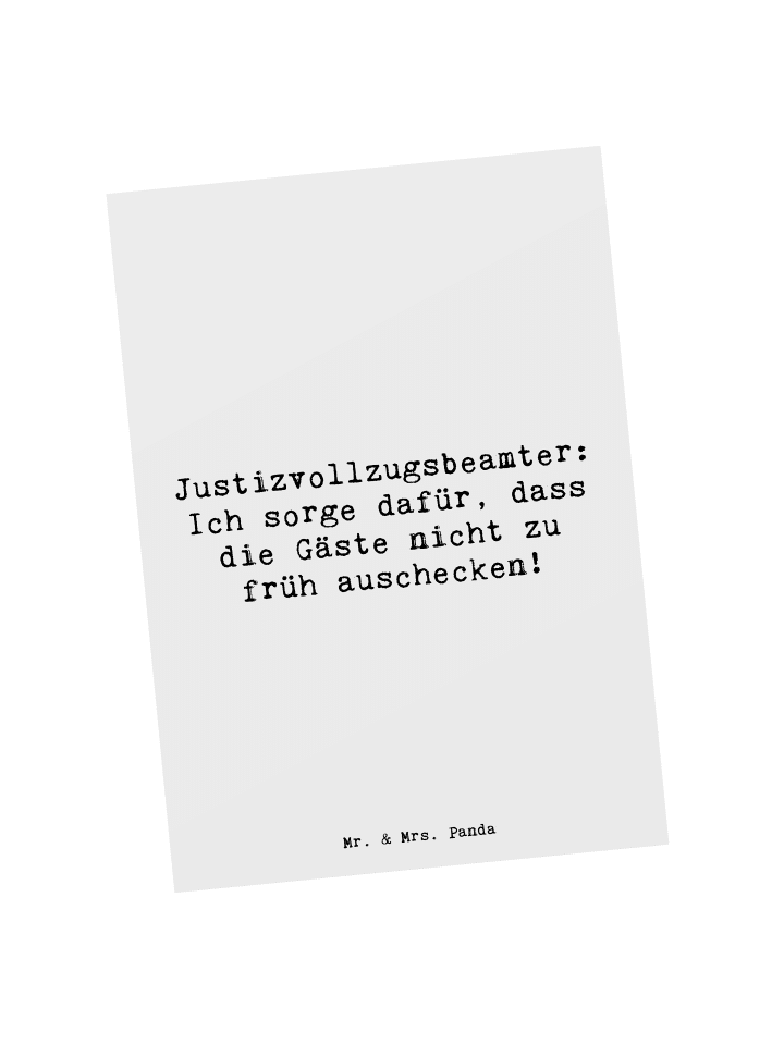 Postkarte Justizvollzugsbeamter: Ich sorge dafü... in Weiß