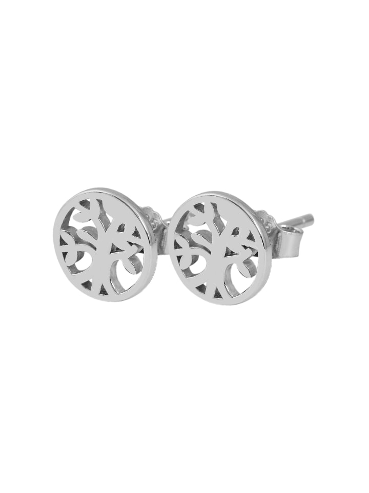 Damen Ohrstecker Lebensbaum aus 925 Silber in silber