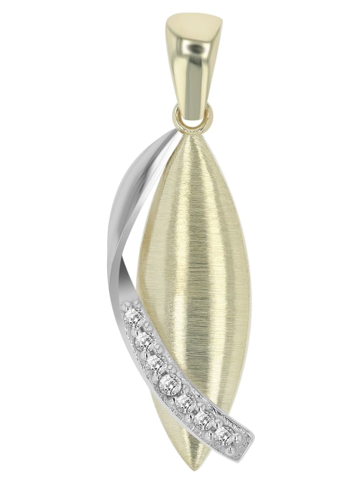 Damen Anhänger aus 333 Gold mit Zirkonia in gold