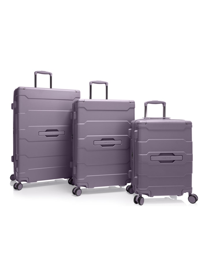 ReNew 4 Rollen Kofferset 3-teilig mit Dehnfalte amethyst