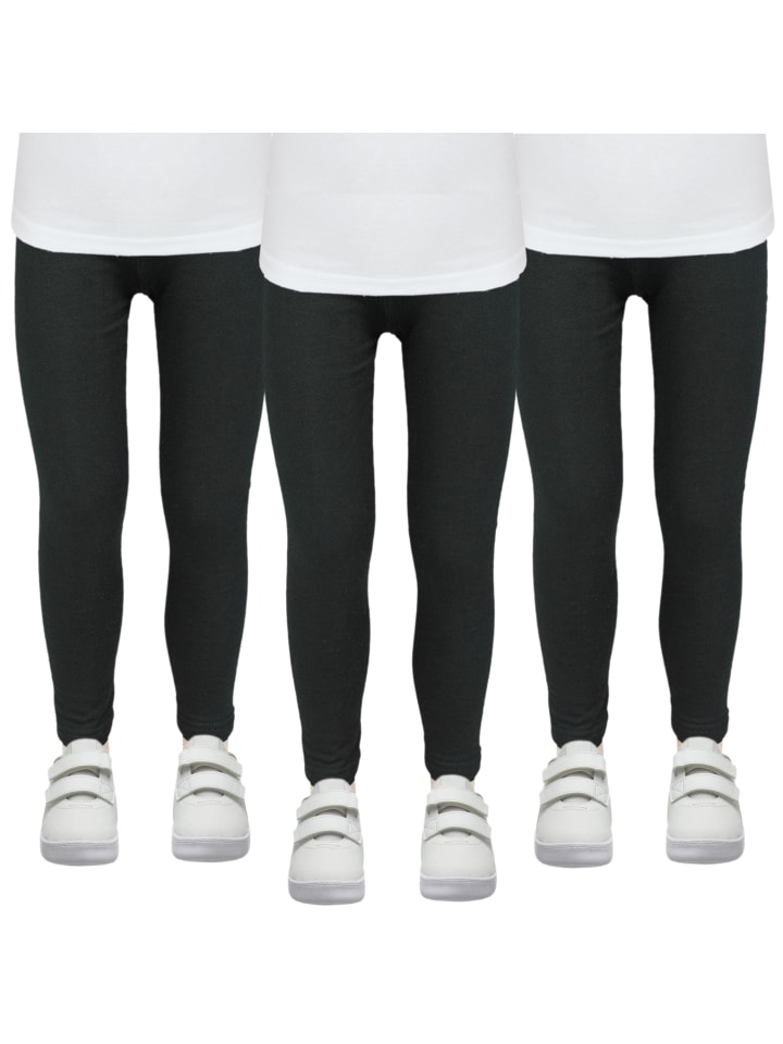 Mädchen Winter Leggings Blickdichte Thermo 3er Pack in schwarz