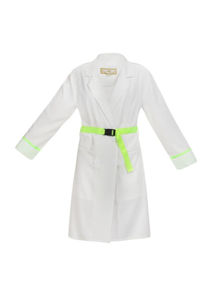 Damen Mantel in Weiss Neon Grün