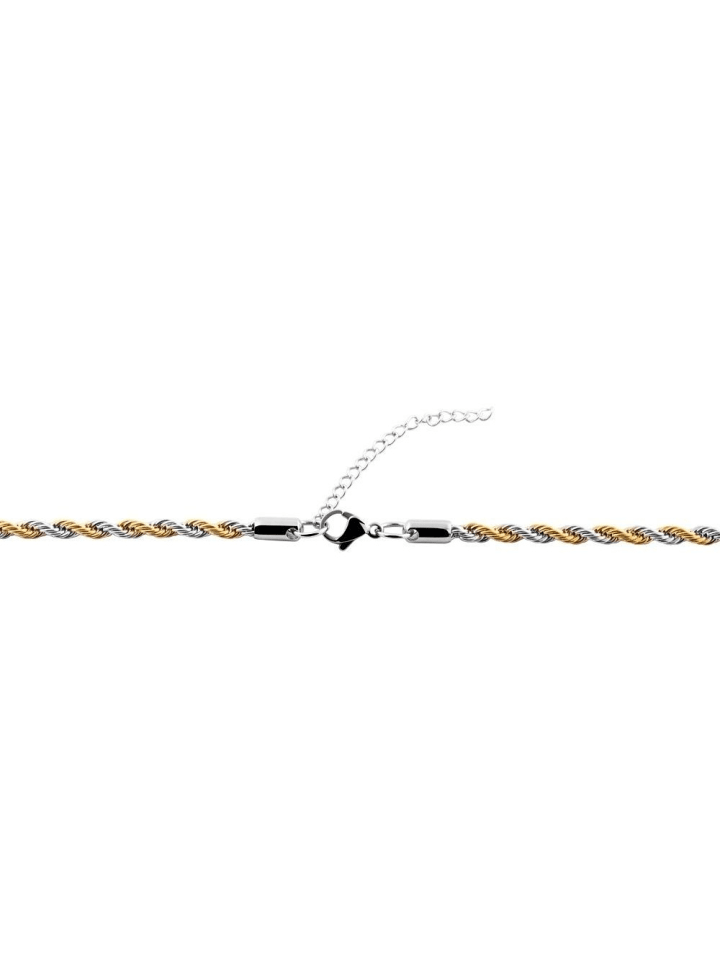 Damen Halskette – Kordelkette aus Edelstahl 50+5 in silber
