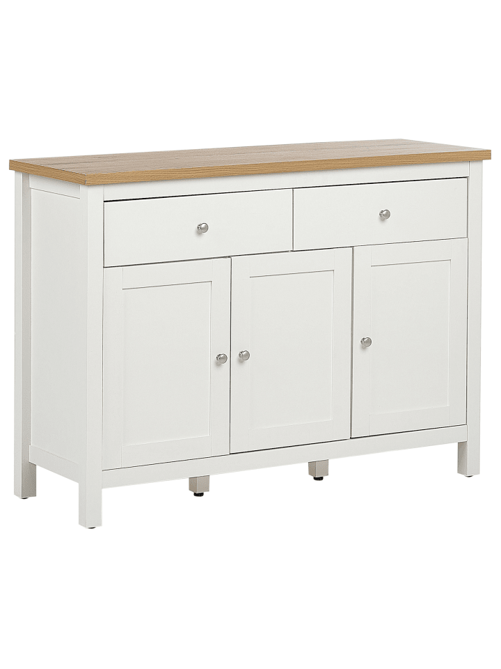 Sideboard ATOCA in Weiß/Braun - (W) 113 x (H) 81 x (L) 39 cm