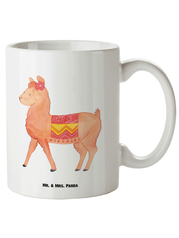 Kaffeetasse Alpaka Stolz ohne Spruch in Weiß