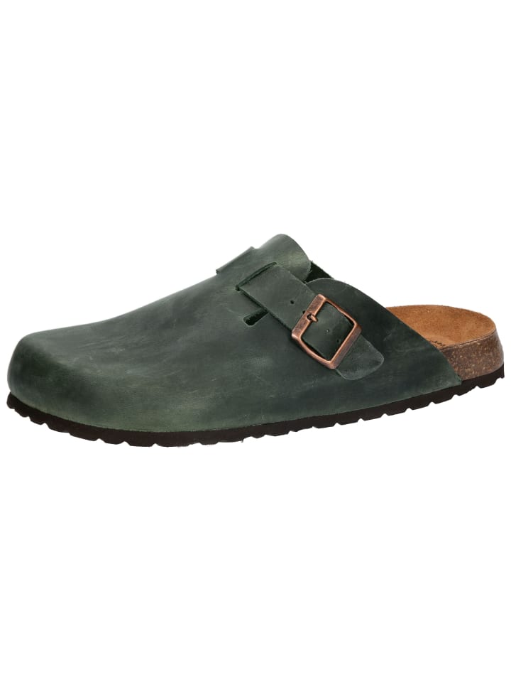 Pantolette "Bioline Clog Leather" in Grün