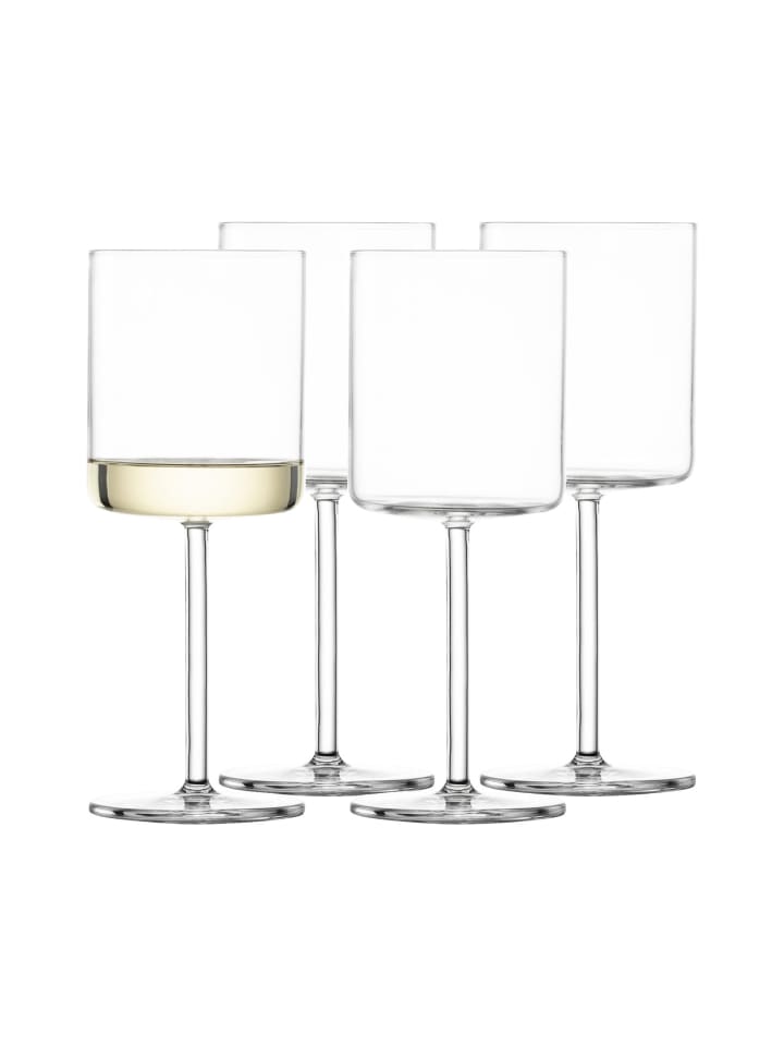 4er Set Weißweingläser Modo in 400 ml in transparent