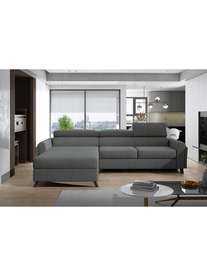 Mariam Recamiere Links in Anthrazit - (L) 200 x (B) 288 x (H) 92 cm