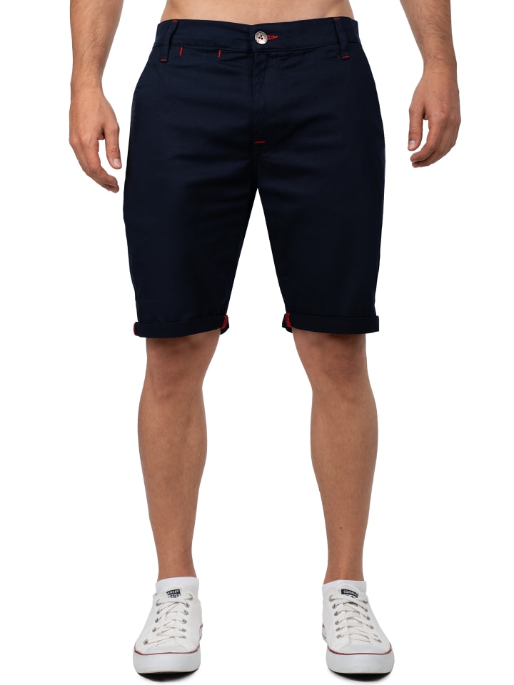 Herren Regular Fit Shorts Logo-Detail in Navy