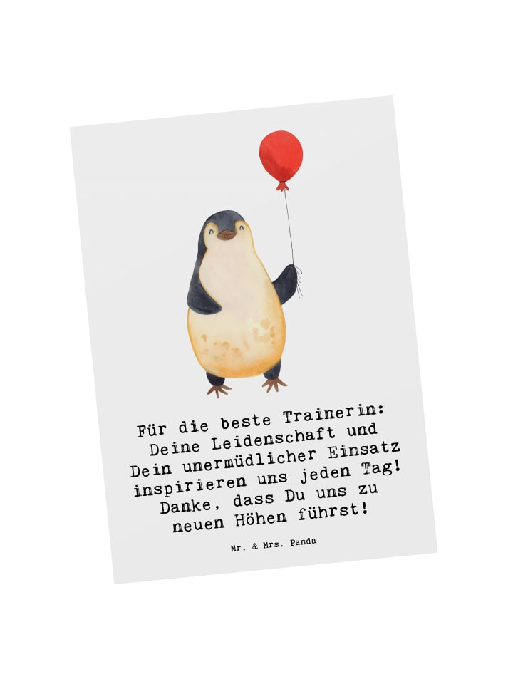 Postkarte Turnen Trainerin mit Spruch in Weiß