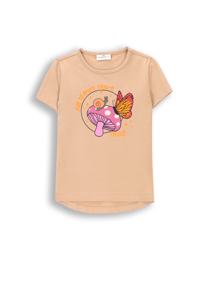 T-Shirt mit kurzen Ärmeln in beige