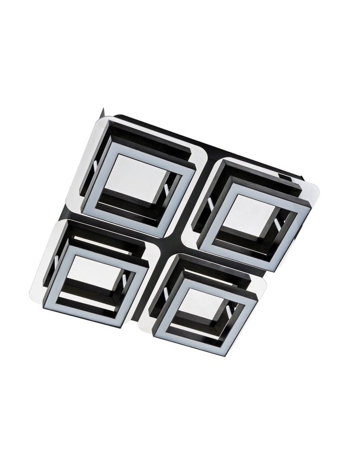 Deckenlampe EEK F (B)25 x (L)25 x (H)5.8 cm in Schwarz Chrom