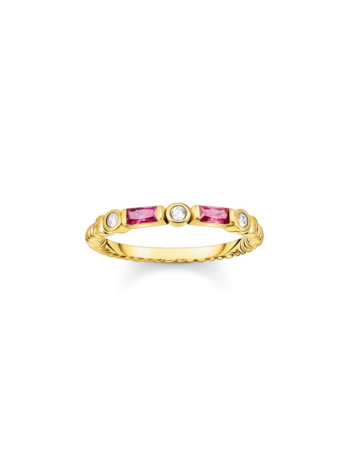 Bandring Mit Roten Steinen in gold, weiß, rot