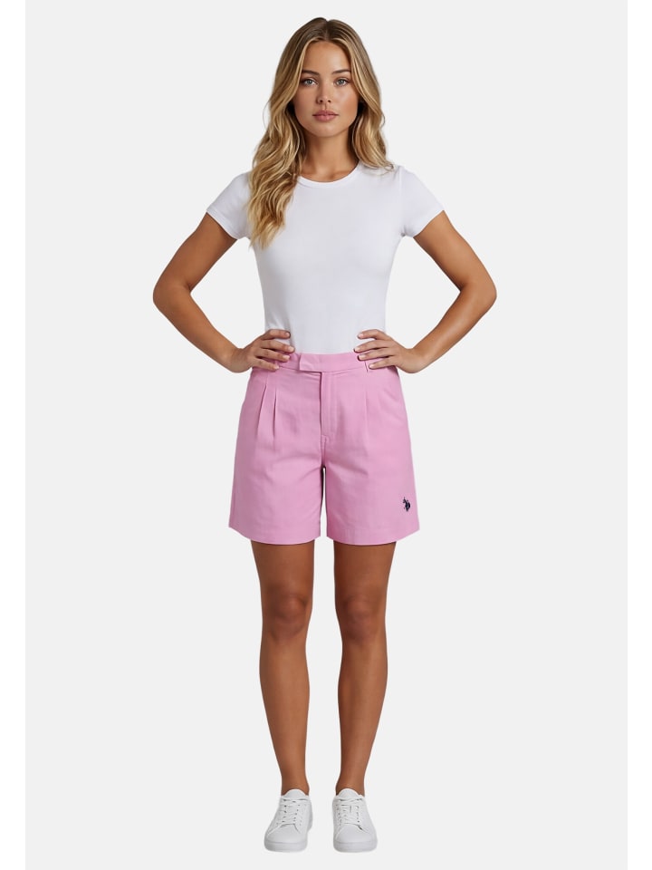 U.S. POLO ASSN. Damen Leinenshorts P047 in Pink