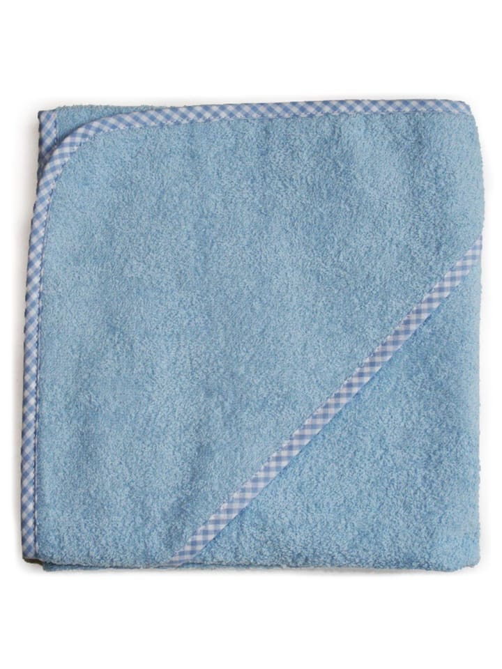 Kapuzenbadetuch 80 x 80 cm - Uni Blau in blau