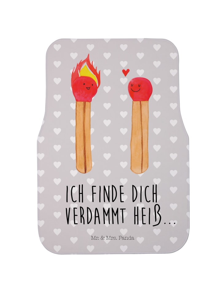 Fußmatte Auto Streichhölzer mit Spruch in Grau Pastell