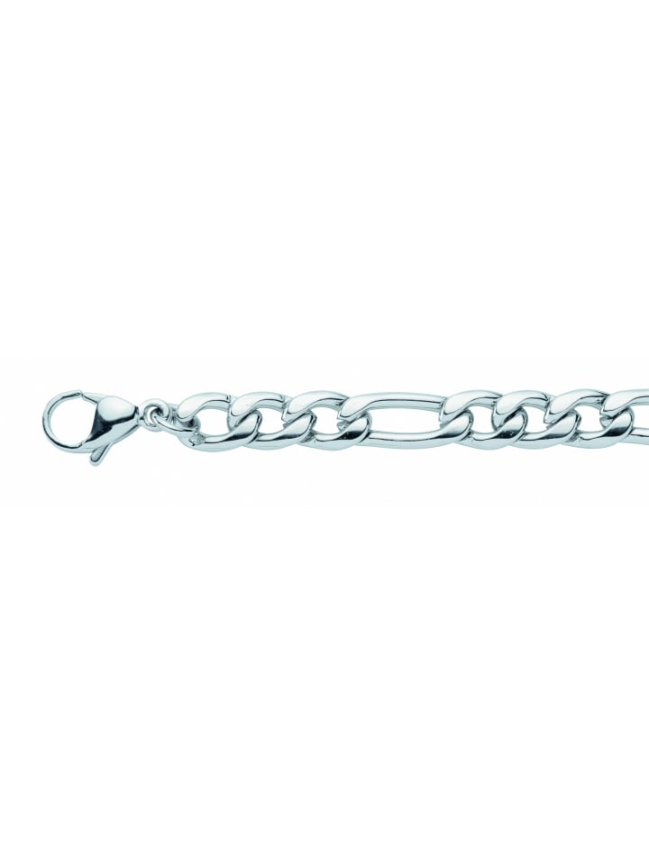 Damen Edelstahl Figaro Halskette 50 cm Ø 7,3 mm in silber