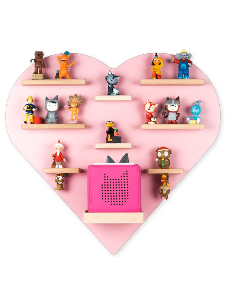 Regal Holz Herz Kinder Toniebox Tonies Figuren in Rosa