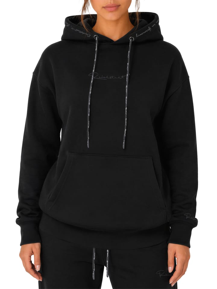 Damen Relaxed Fit Hoodie Marken-Stick in Black